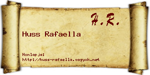 Huss Rafaella névjegykártya